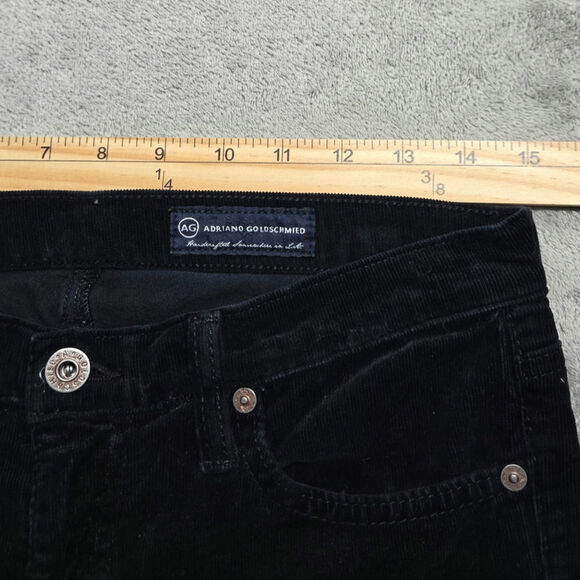 AG Jeans Adriano Goldschmied Stevie Slim Straight Corduroy Jeans Black 27R - Picture 6 of 10